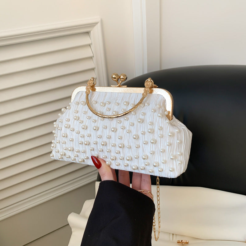 Wholesale Pearl Lock Handbag Versatile Ins Chain Shoulder Crossbody Bag